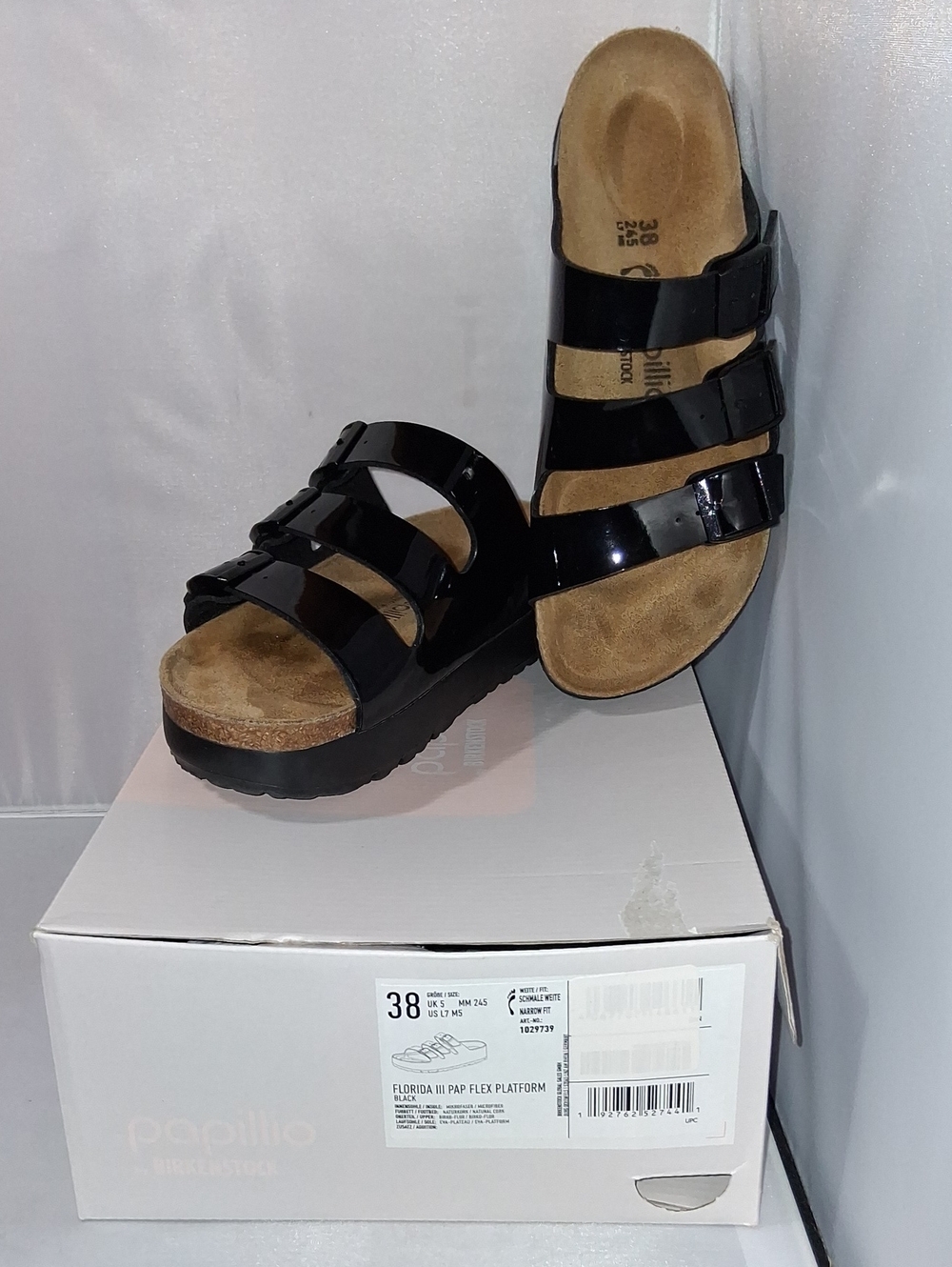 Birkenstock Papillo Florida lll flex platfoem, size 38